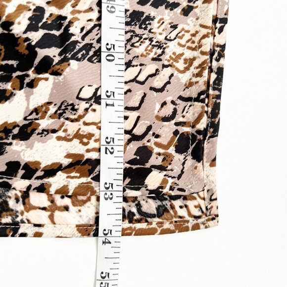 By Anthropologie Midi Slip Dress Womens Size Large Snake Print Satin Side Slits - Picture 14 of 16